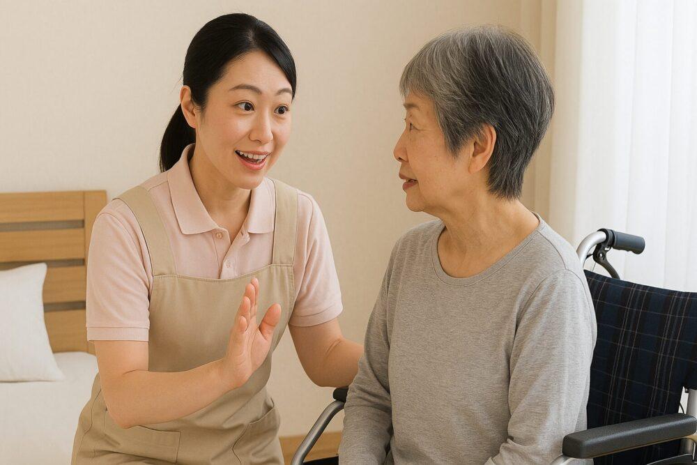 できていることを見つけて言葉にする介護士