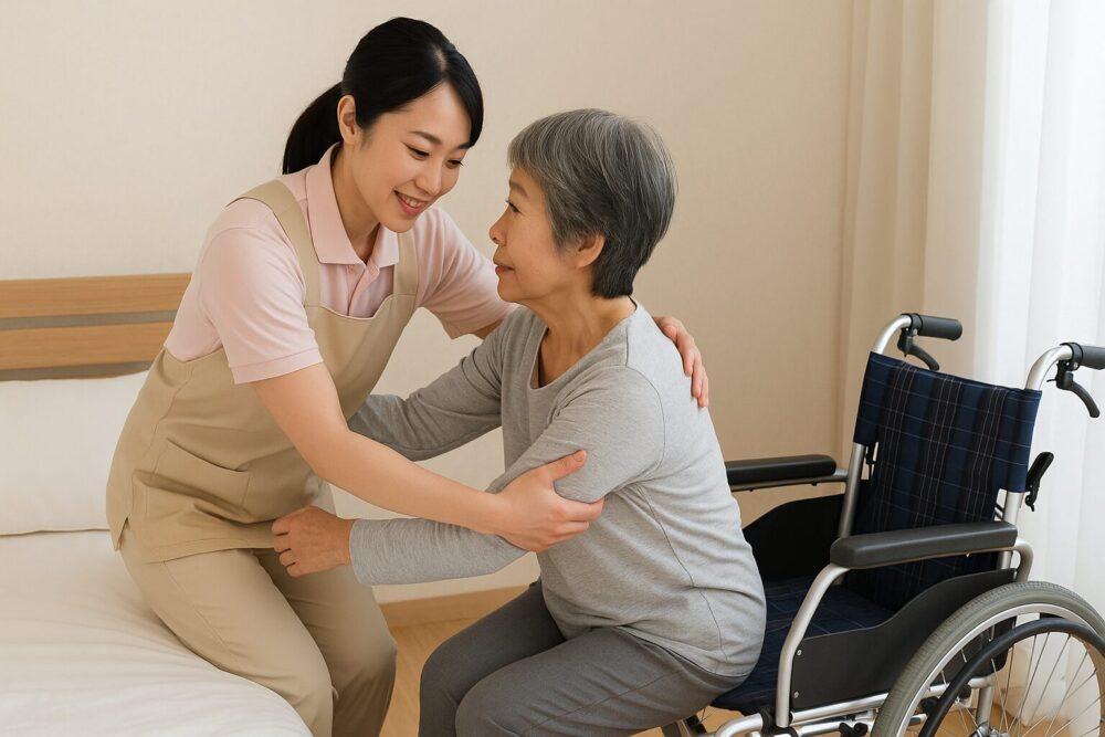 必ず同意をとってから触れる介護士