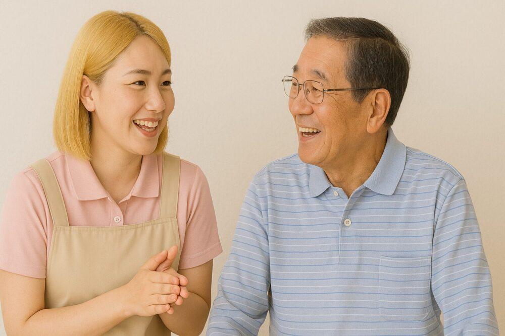 金髪で働く介護士のイメージ