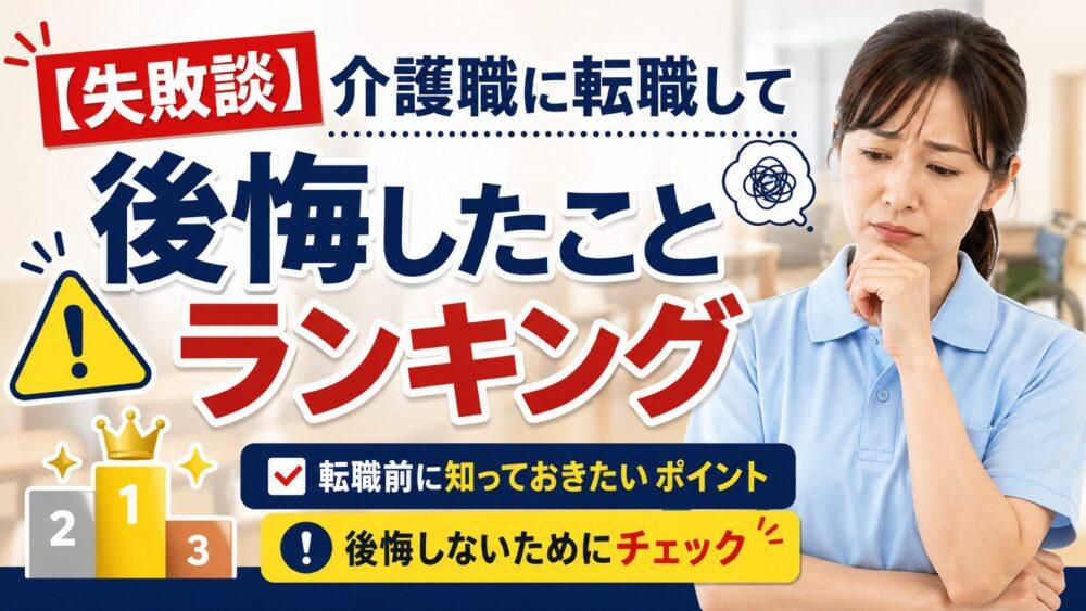 【失敗談】介護職に転職して後悔したことランキング