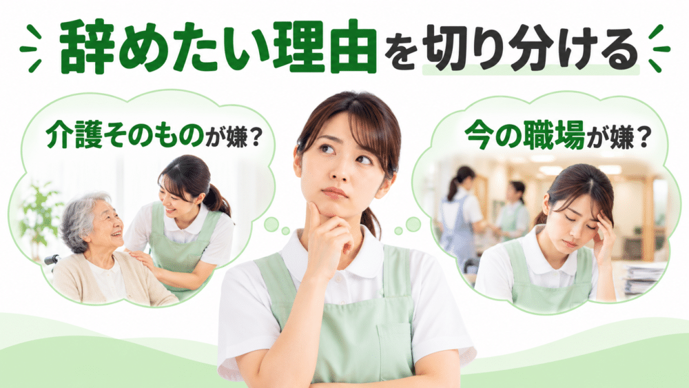 「介護が嫌」なのか「今の職場が嫌」なのかを分けて考える
