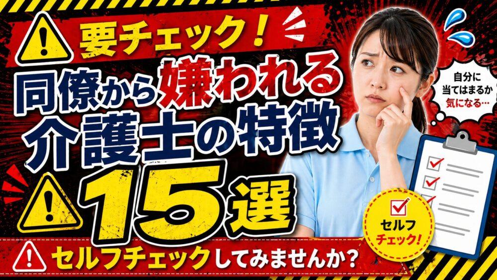 同僚から嫌われる介護士の特徴15選｜セルフチェックしてみませんか？