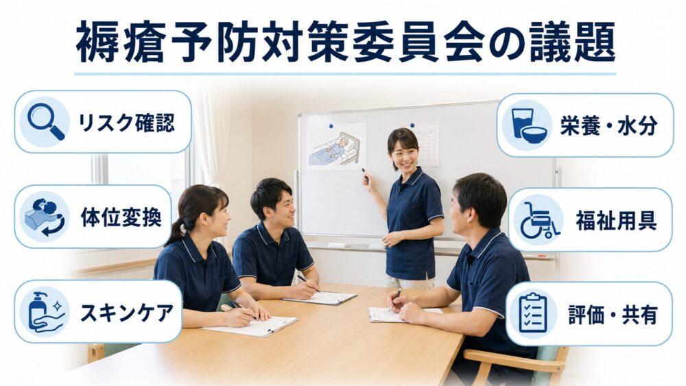 褥瘡予防対策委員会の議事録を説明する画像