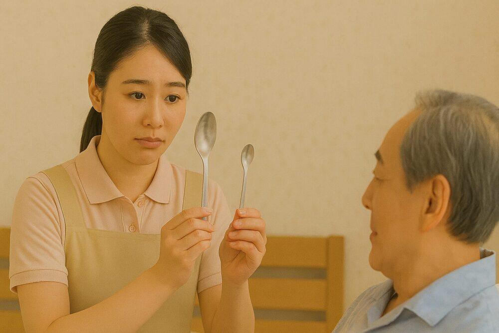 うまくいかないときにやり方を変える介護士