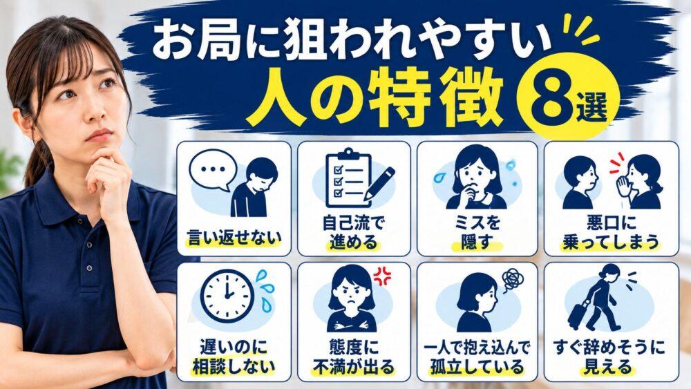 お局に狙われやすい人の特徴【8選】を説明する画像