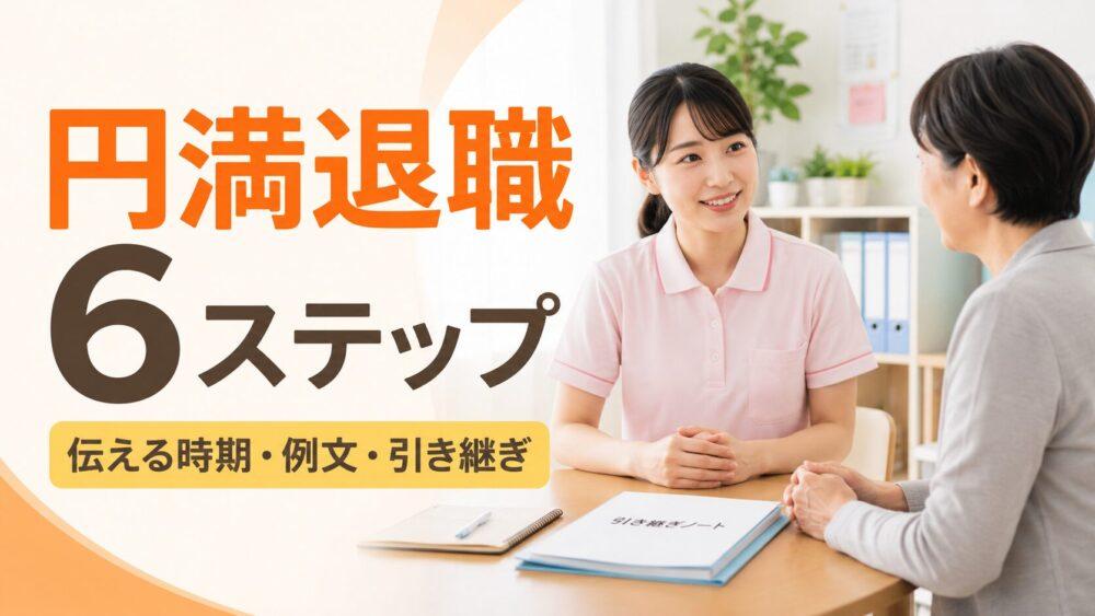 介護職が円満退職する流れ6ステップ｜何ヶ月前に伝える？例文・引き継ぎまで解説