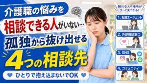 介護職の悩みを相談できる人がいない…孤独から抜け出せる4つの相談先