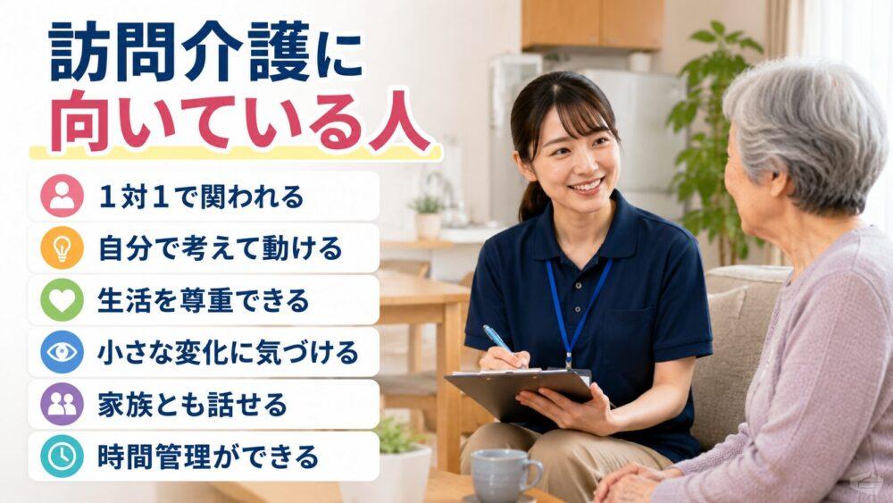 訪問介護に向いている人を説明する画像