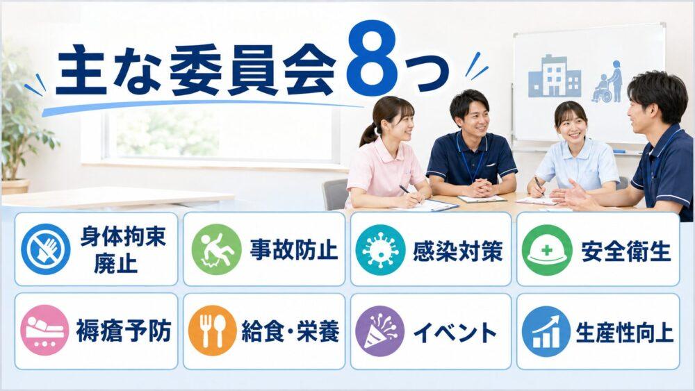 介護施設における委員会の議事録を説明する画像