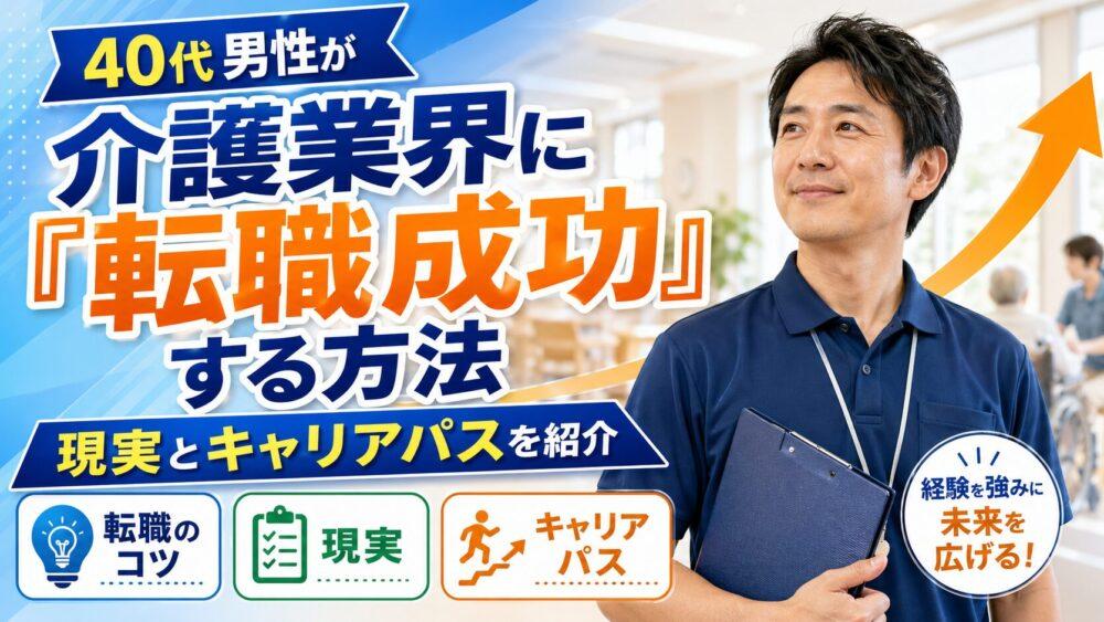 40代男性が介護業界に「転職成功」する方法｜現実とキャリアパスを紹介