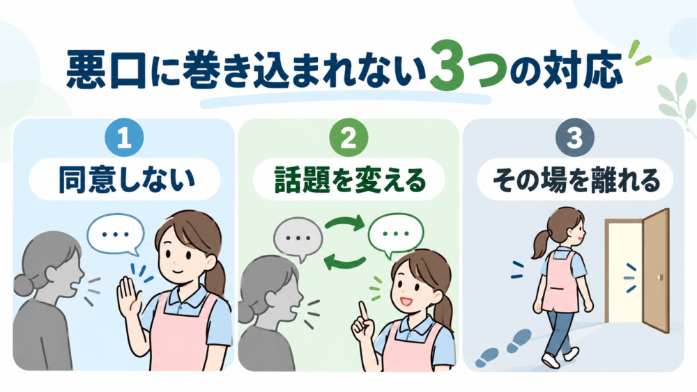 職場の悪口に巻き込まれない3つの方法