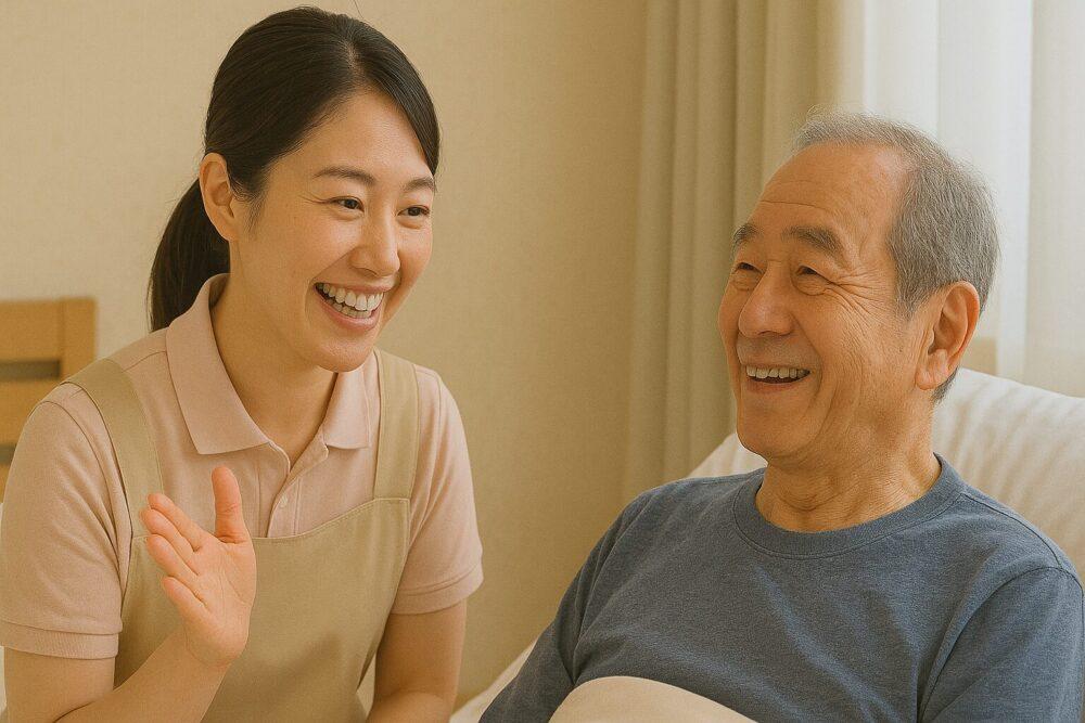 できたら具体的にほめて終える介護士