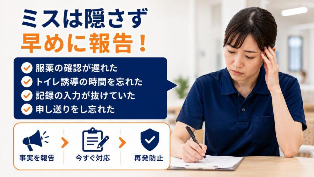 お局に狙われやすい人の特徴【ミスを隠そうとする人】を説明する画像
