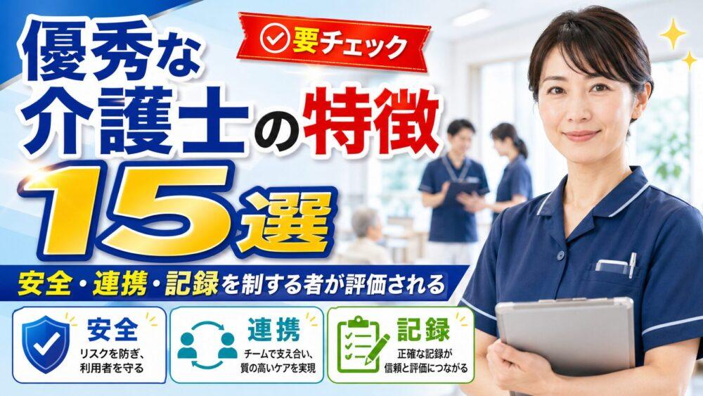 優秀な介護士の特徴15選｜安全・連携・記録を制する者が評価される