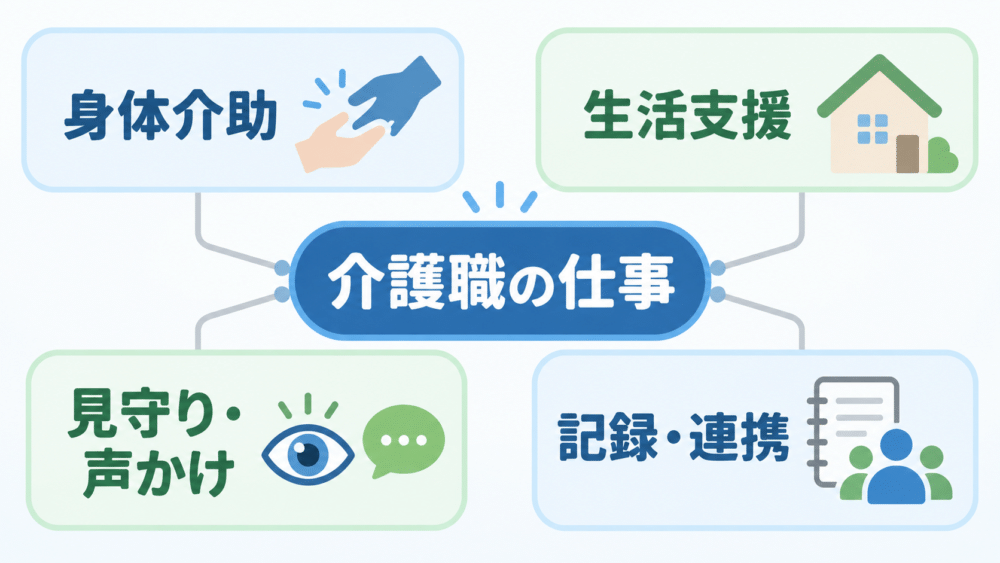 【介護職の仕事内容4つの柱】