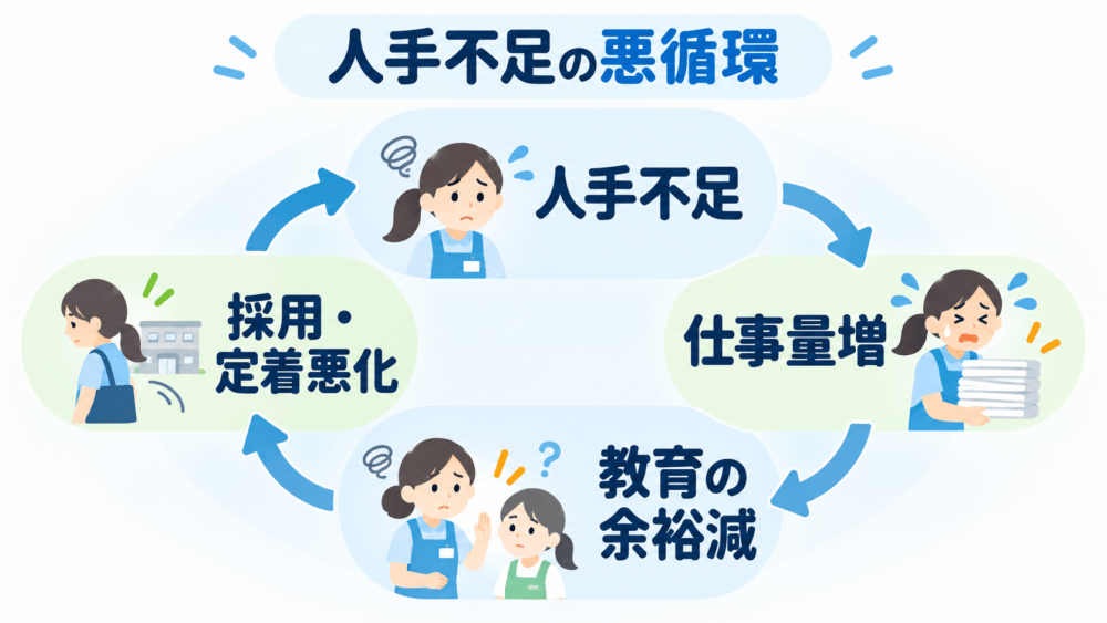 人手不足がさらに人手不足を生む悪循環