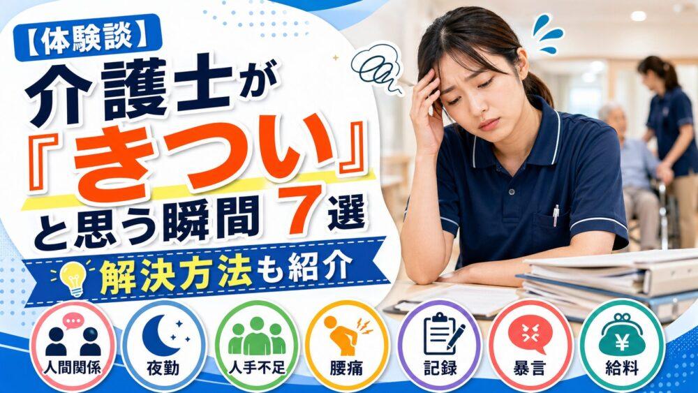【体験談】介護士が「きつい」と思う瞬間7選｜解決方法も紹介