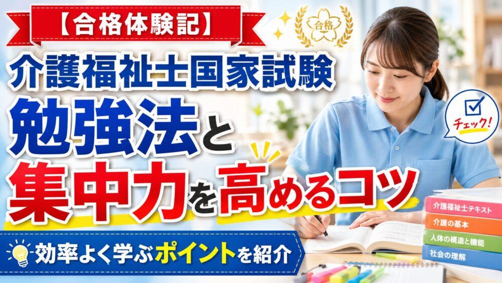 【合格体験記】介護福祉士国家試験の勉強法と集中力を高めるコツ