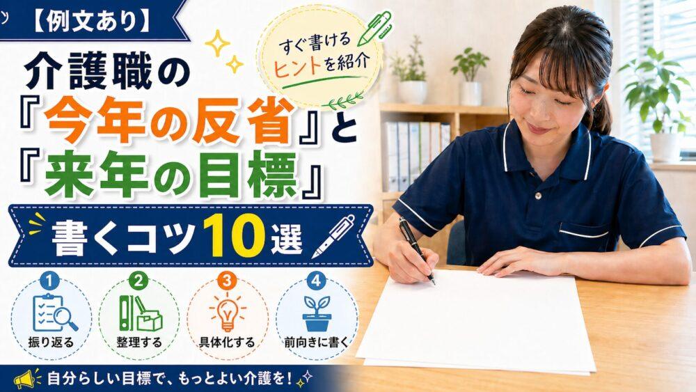 【例文あり】介護職の「今年の反省」と「来年の目標」を書くコツ10選