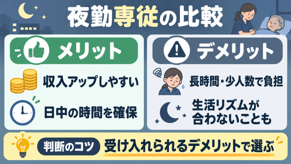 夜勤専従のメリット・デメリットを比較