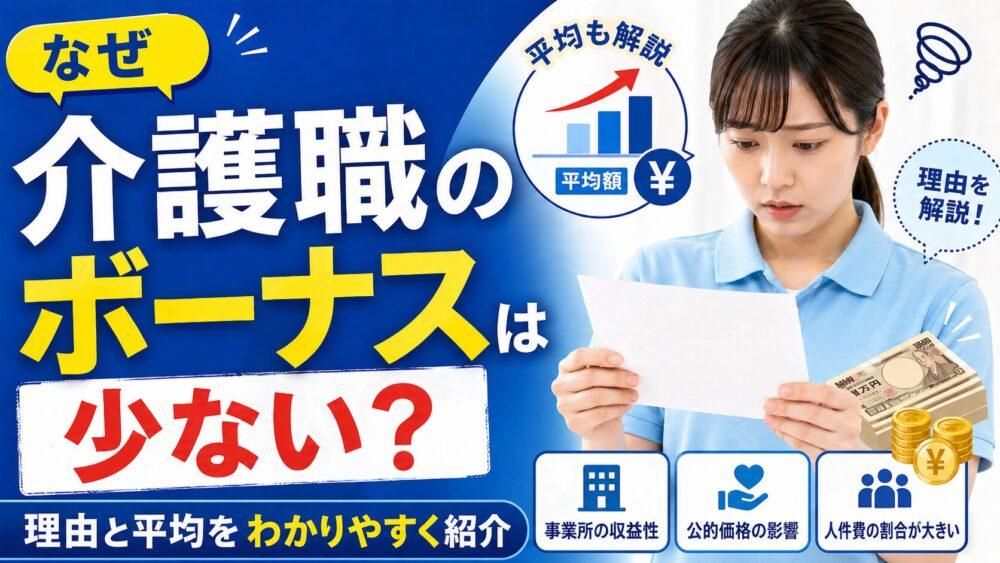 介護職のボーナスは少ない？｜理由と平均をわかりやすく紹介
