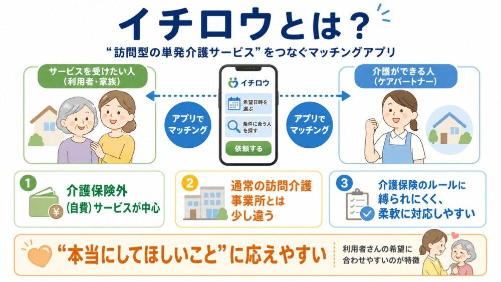 イチロウのシステムを紹介する図解