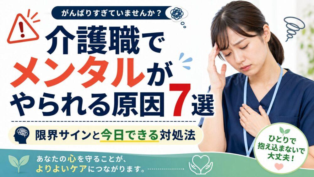 介護職でメンタルがやられる原因7選｜限界サインと今日できる対処法