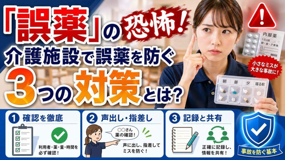 「誤薬」の恐怖！介護施設で誤薬を防ぐ3つの対策とは？