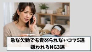 【子育てママ介護士】急な欠勤でも責められないコツ5選と嫌われるNG3選