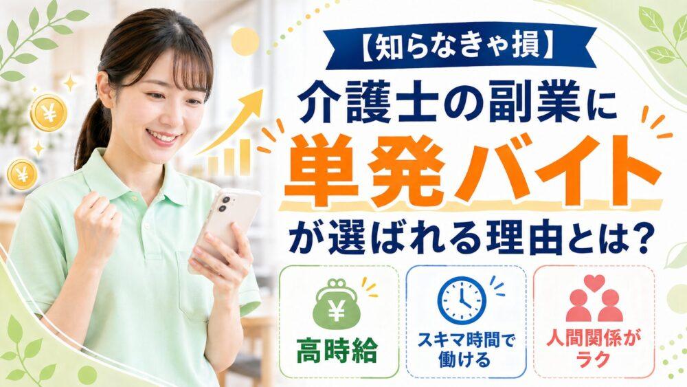 【知らなきゃ損】介護士の副業に単発バイトが選ばれる理由とは？