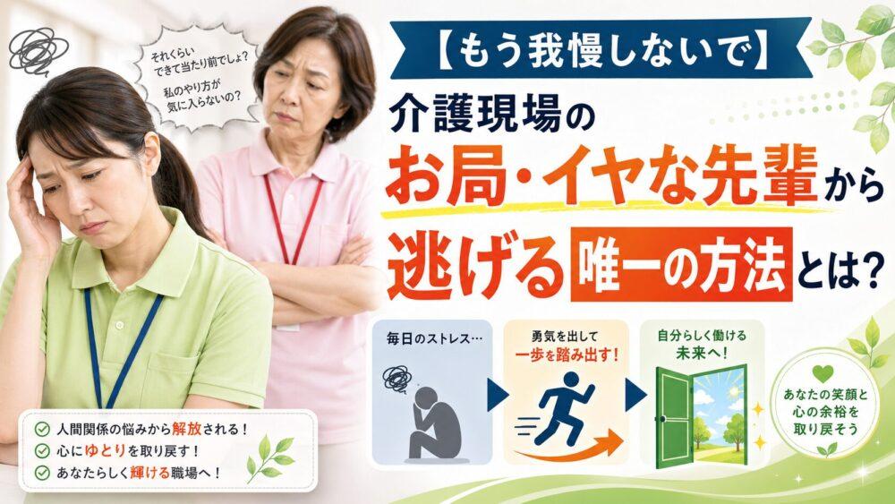 【もう我慢しないで】介護現場のお局・イヤな先輩から逃げる唯一の方法とは？