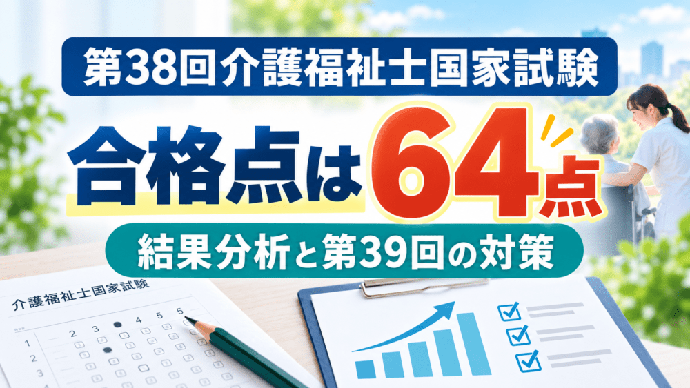 第38回介護福祉士国家試験の合格点は64点｜結果分析と第39回の対策