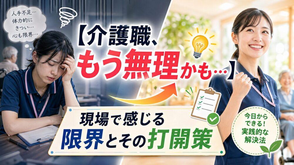【介護職、もう無理かも…】現場で感じる限界とその打開策