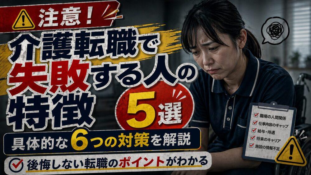 介護転職で失敗する人の特徴【5選】｜具体的な6つの対策を解説