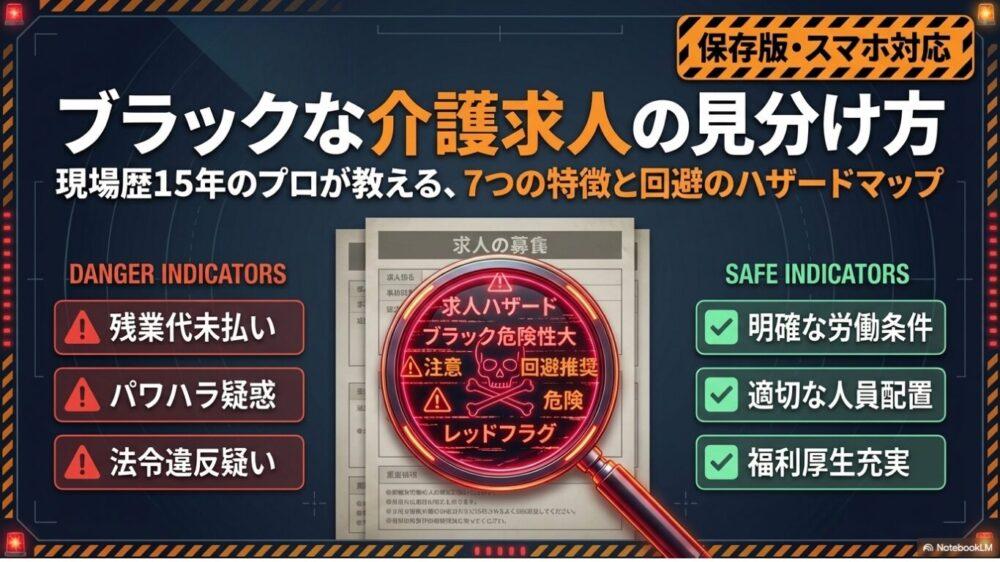 ブラックな介護求人の見分け方｜7つの特徴と回避方法を徹底解説