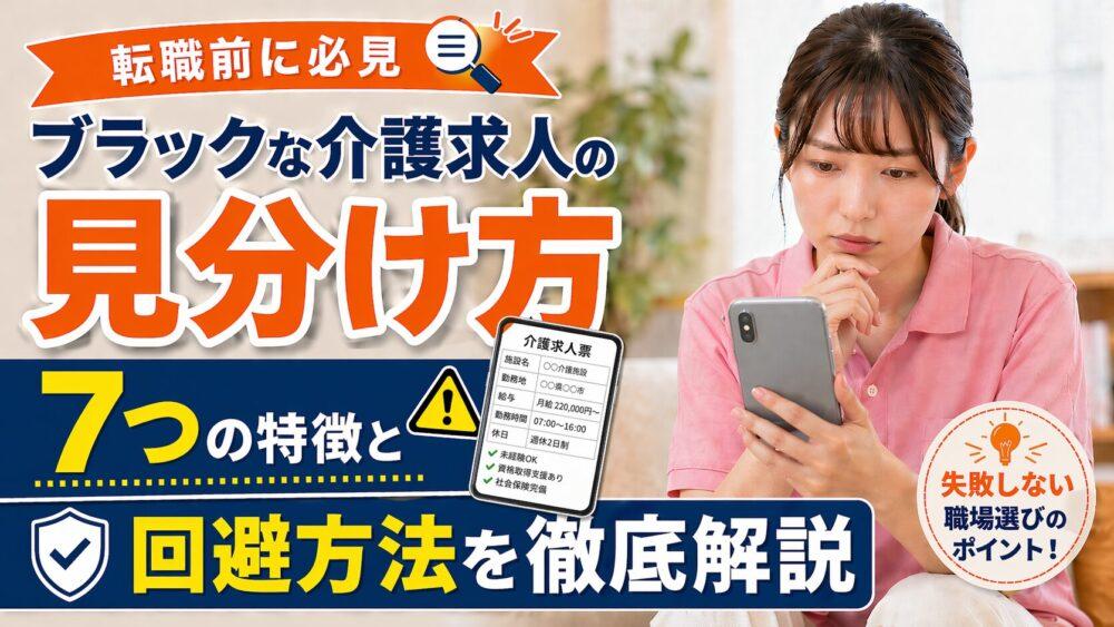 ブラックな介護求人の見分け方｜7つの特徴と回避方法を徹底解説