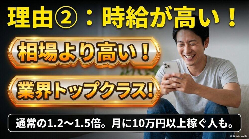 カイテクの時給が高い：通常の1.2～1.5倍を説明する図解