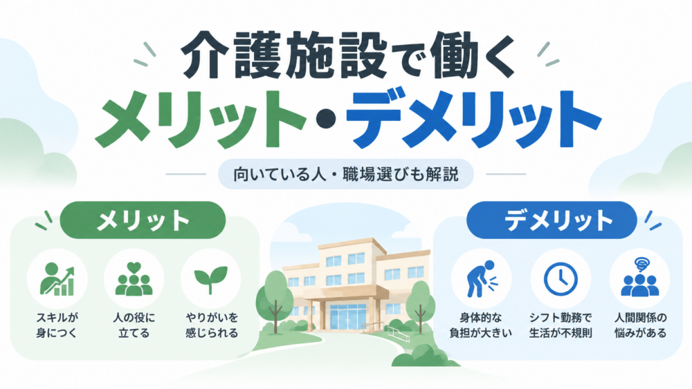 介護施設で働くメリット・デメリット|現役介護士が向いている人・職場選びまで解説