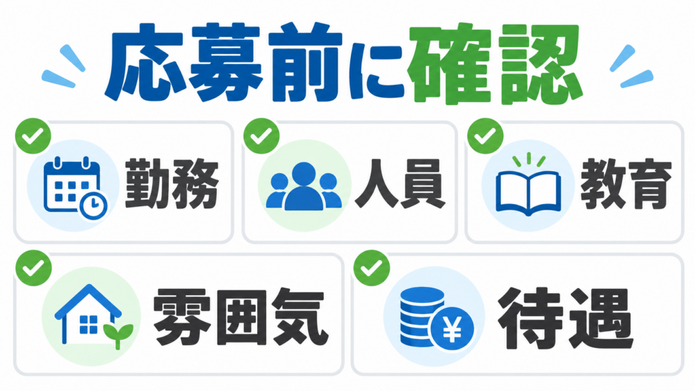 【介護施設へ応募する前の5つの確認ポイント】