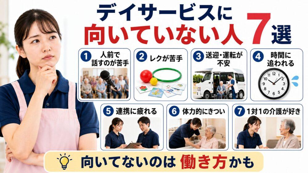 デイサービスの仕事に向いていない人の特徴7選