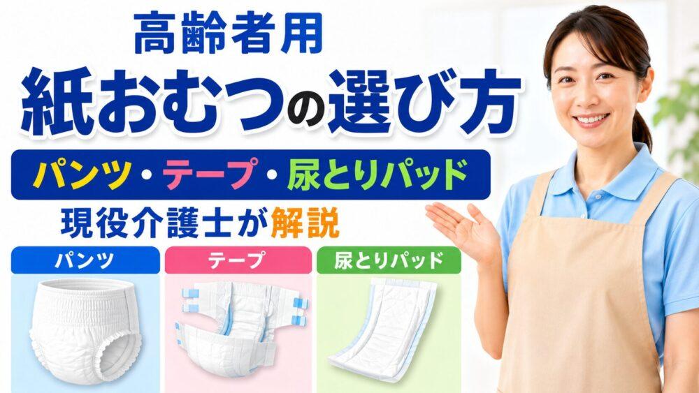 高齢者用・紙おむつの選び方|パンツ・テープ・尿とりパッドを現役介護士が解説