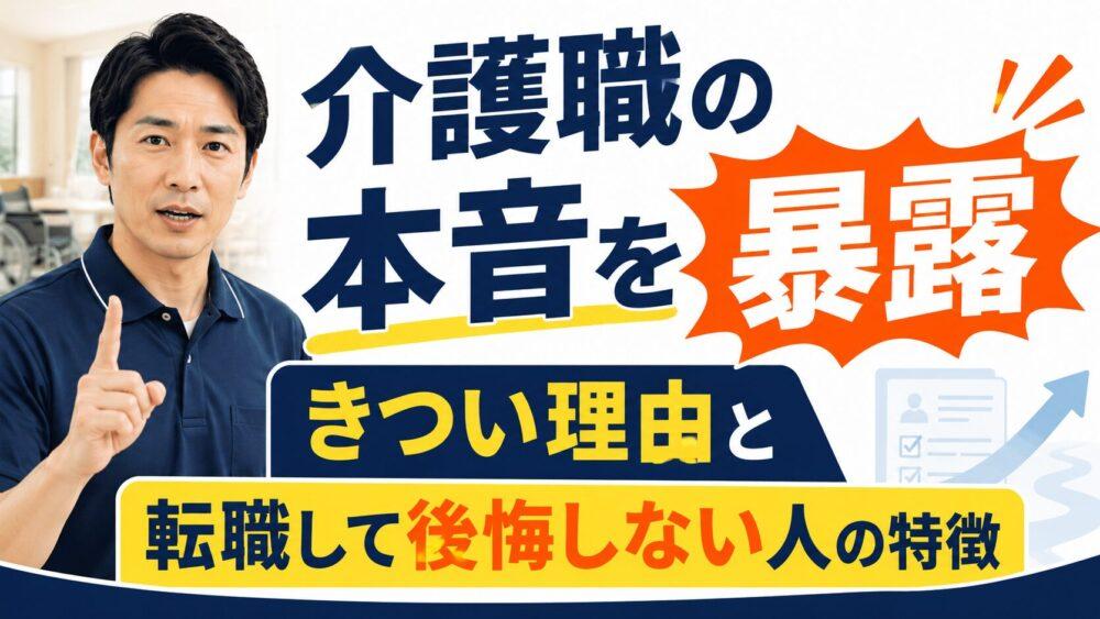 介護職の本音を暴露｜きつい理由と転職して後悔しない人の特徴