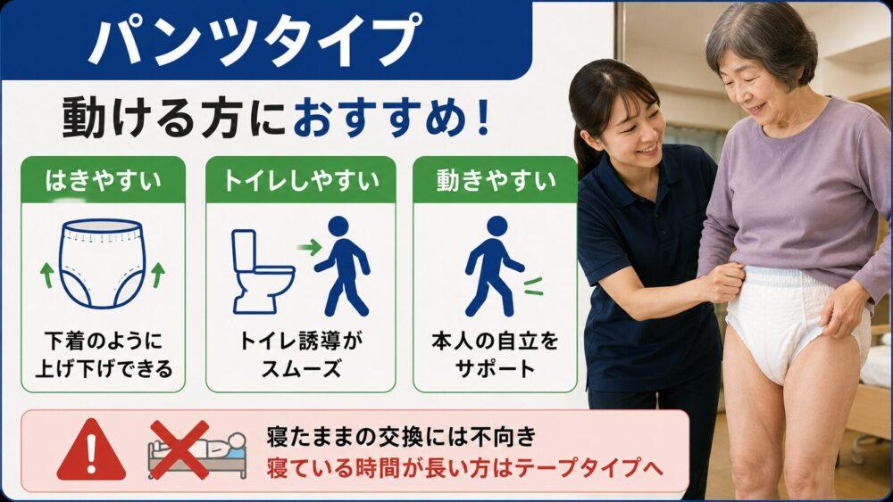 パンツタイプの特徴を説明する画像