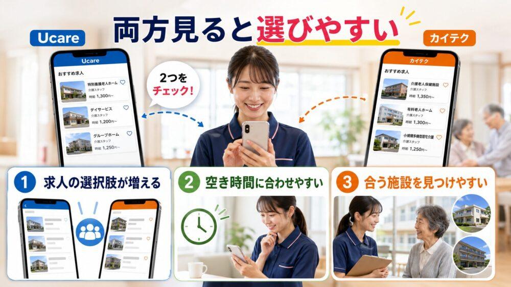 Ucareとカイテクを併用するメリットを説明する画像