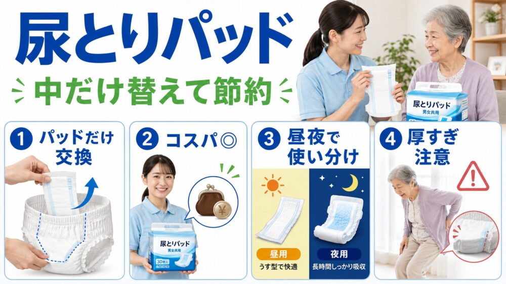 尿とりパッドの特徴を説明する画像