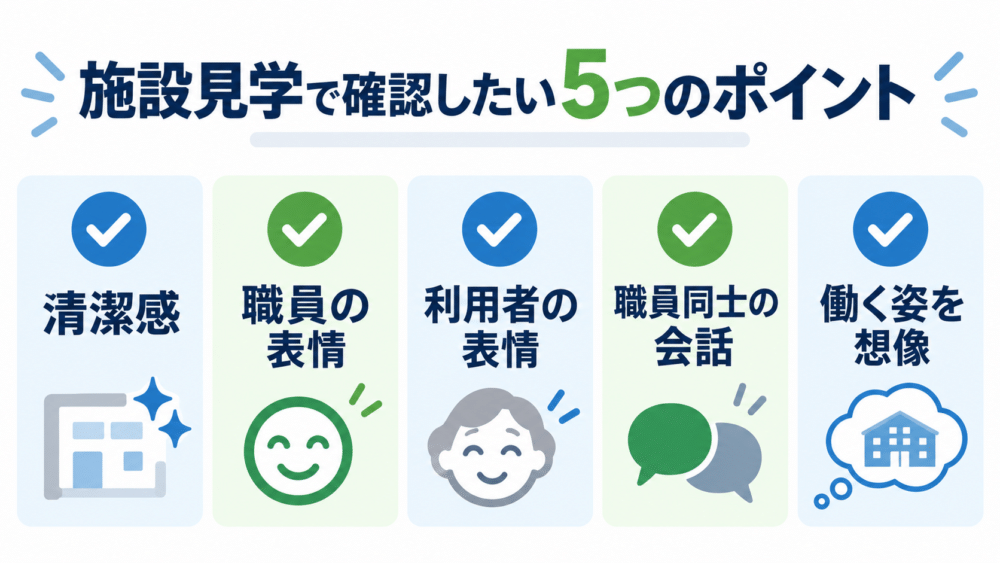 【施設見学で確認したい5つのポイント】
