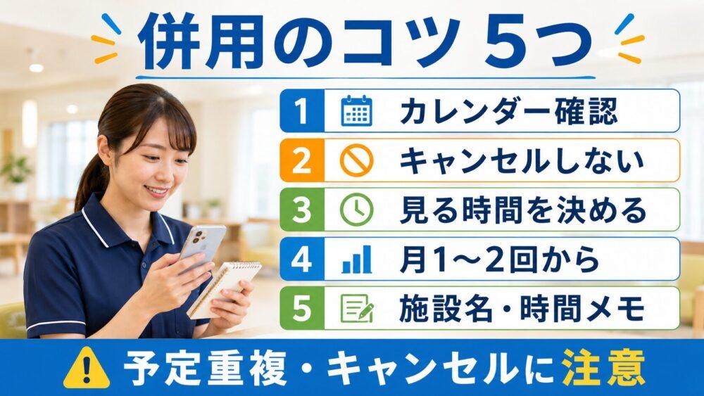併用のデメリットを減らすコツを説明する画像