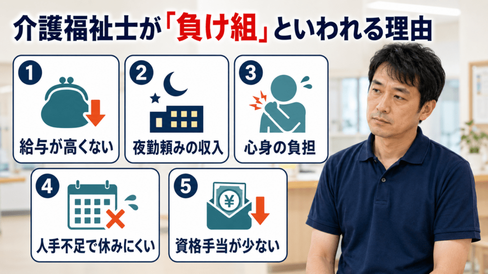 介護福祉士が「負け組」といわれる理由を説明する画像