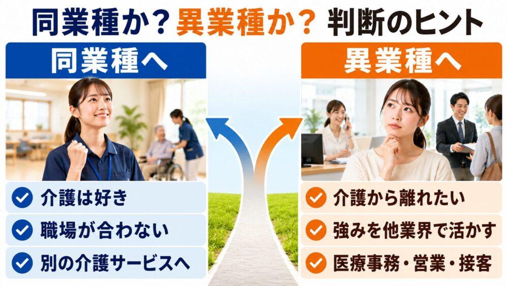 同業種か？異業種か？判断のヒントを説明する画像