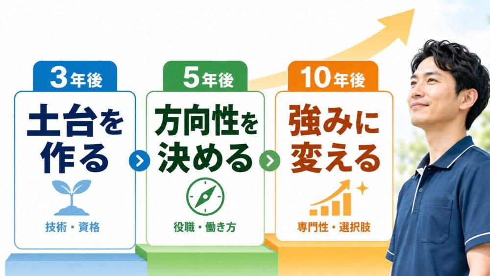 3年後・5年後・10年後に後悔しない行動計画を説明する画像